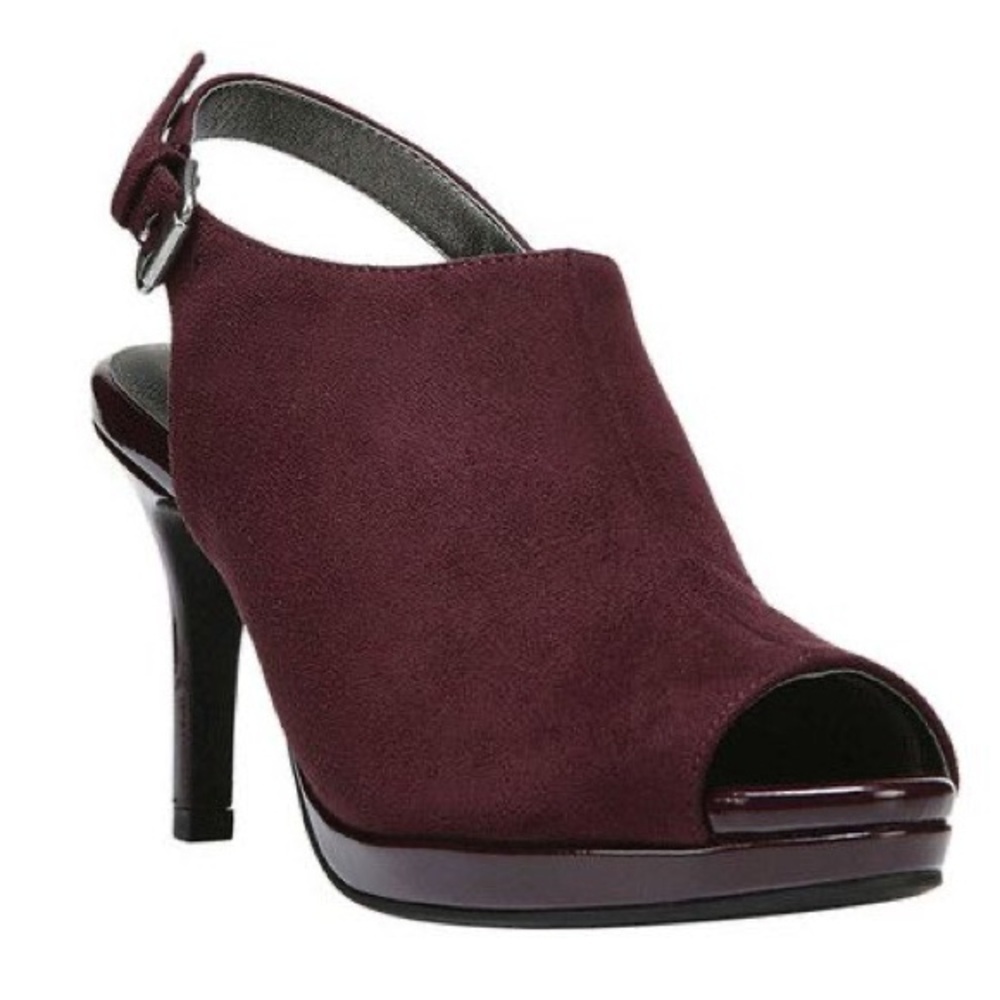 LifeStride Women's Apple Platform Pump Berry Purple 10 M US Foam Peep Toe Heels